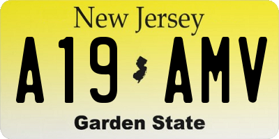 NJ license plate A19AMV