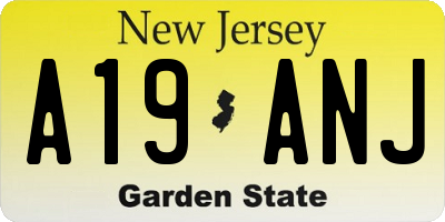 NJ license plate A19ANJ