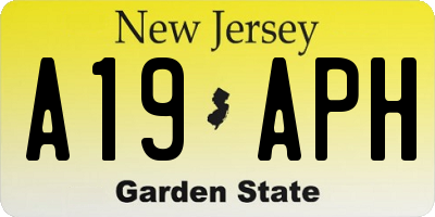 NJ license plate A19APH