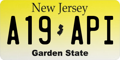 NJ license plate A19API