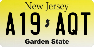 NJ license plate A19AQT