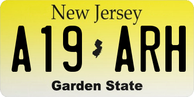 NJ license plate A19ARH