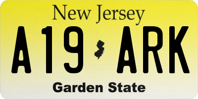 NJ license plate A19ARK