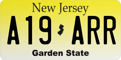 NJ license plate A19ARR