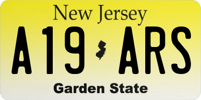 NJ license plate A19ARS