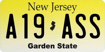 NJ license plate A19ASS