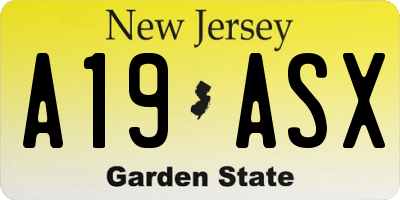 NJ license plate A19ASX