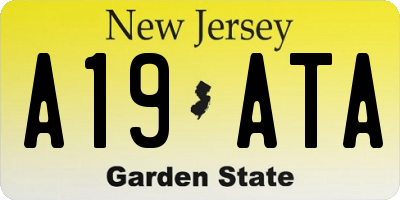 NJ license plate A19ATA