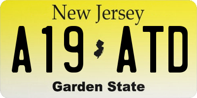 NJ license plate A19ATD