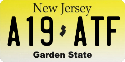 NJ license plate A19ATF