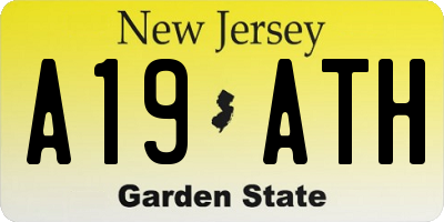 NJ license plate A19ATH