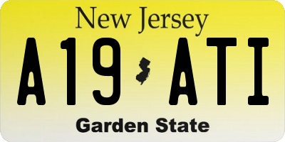 NJ license plate A19ATI