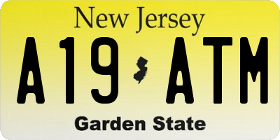 NJ license plate A19ATM