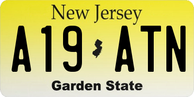 NJ license plate A19ATN