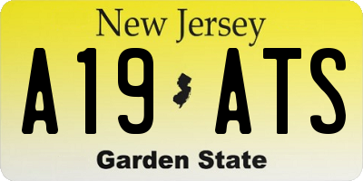 NJ license plate A19ATS