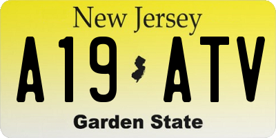 NJ license plate A19ATV