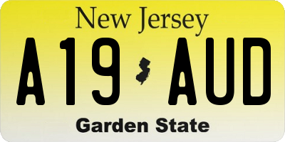 NJ license plate A19AUD