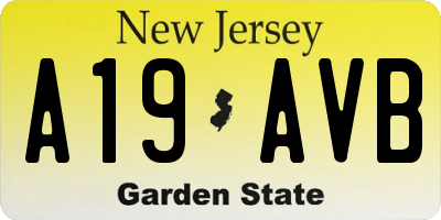 NJ license plate A19AVB