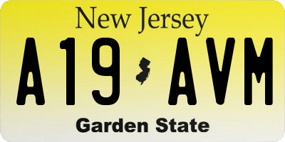 NJ license plate A19AVM