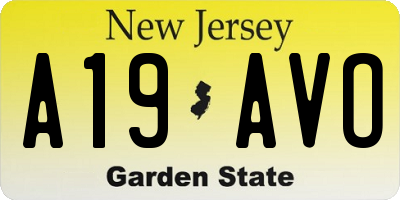 NJ license plate A19AVO