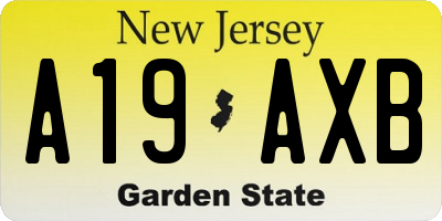 NJ license plate A19AXB