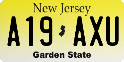 NJ license plate A19AXU