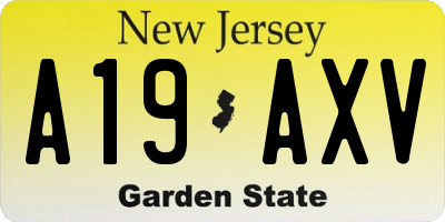 NJ license plate A19AXV