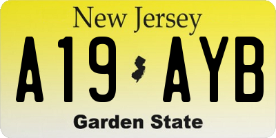 NJ license plate A19AYB