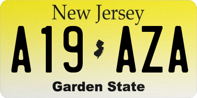 NJ license plate A19AZA