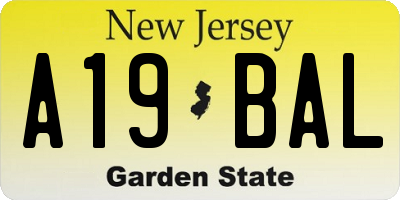 NJ license plate A19BAL