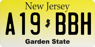 NJ license plate A19BBH