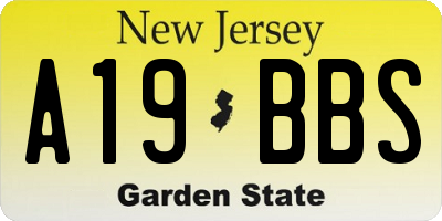 NJ license plate A19BBS