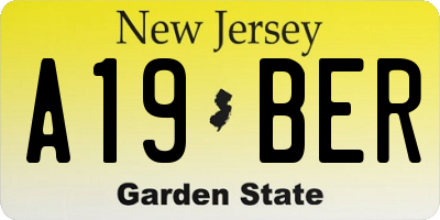 NJ license plate A19BER