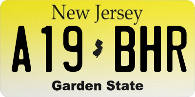 NJ license plate A19BHR