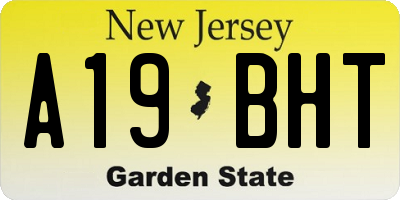 NJ license plate A19BHT