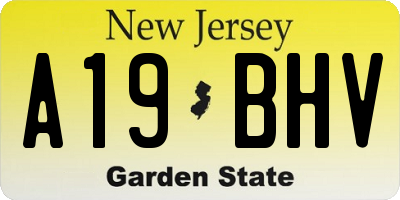 NJ license plate A19BHV