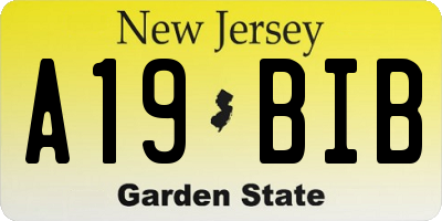 NJ license plate A19BIB