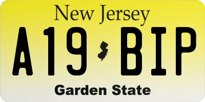 NJ license plate A19BIP