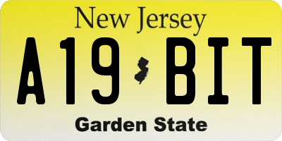 NJ license plate A19BIT