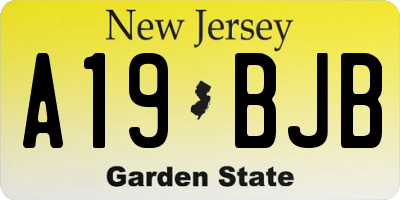 NJ license plate A19BJB