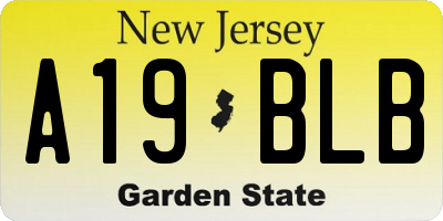 NJ license plate A19BLB