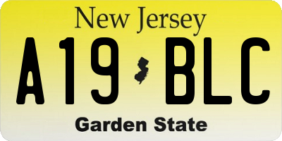 NJ license plate A19BLC
