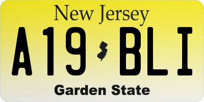 NJ license plate A19BLI