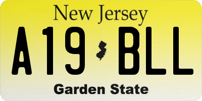 NJ license plate A19BLL