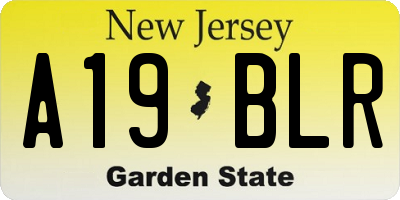 NJ license plate A19BLR