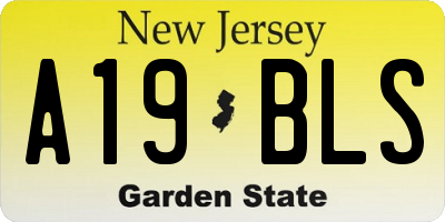 NJ license plate A19BLS