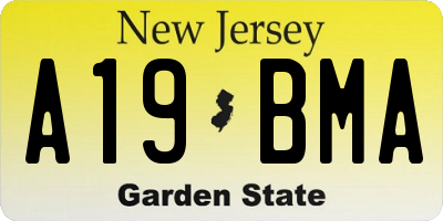 NJ license plate A19BMA
