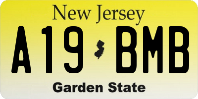 NJ license plate A19BMB