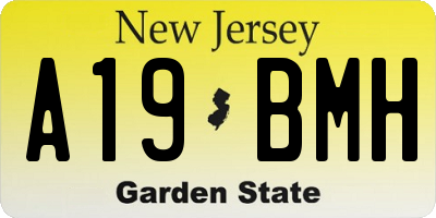 NJ license plate A19BMH