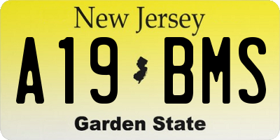 NJ license plate A19BMS